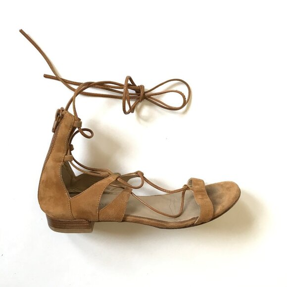 Stuart Weitzman Gladiator Sandals 6 Brown Suede - Picture 8 of 13